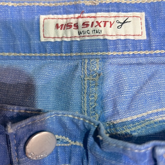 💫Miss Sixty Y2K Flaired Light Blue Jeans.. Rare FIND. Imported - Picture 9 of 10